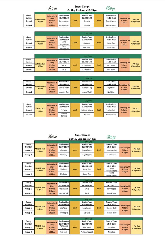 Example Timetable